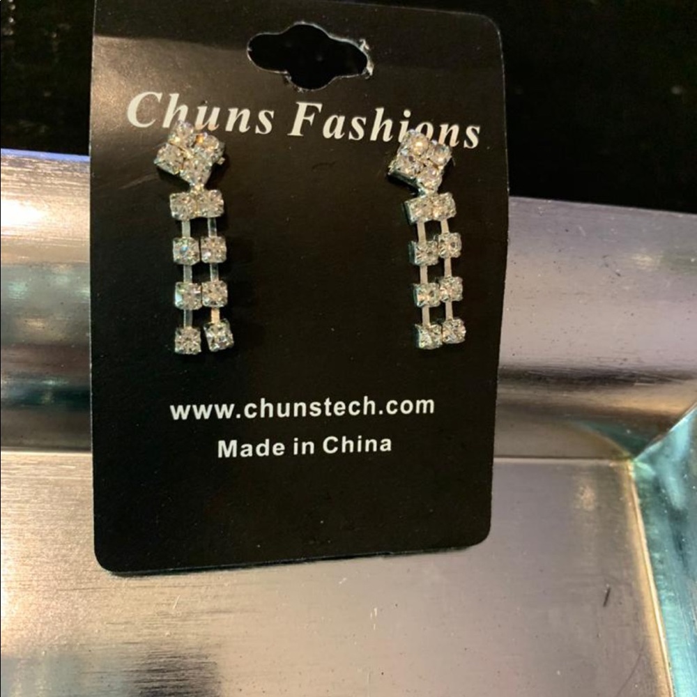 Stunning crystal diamond earrings